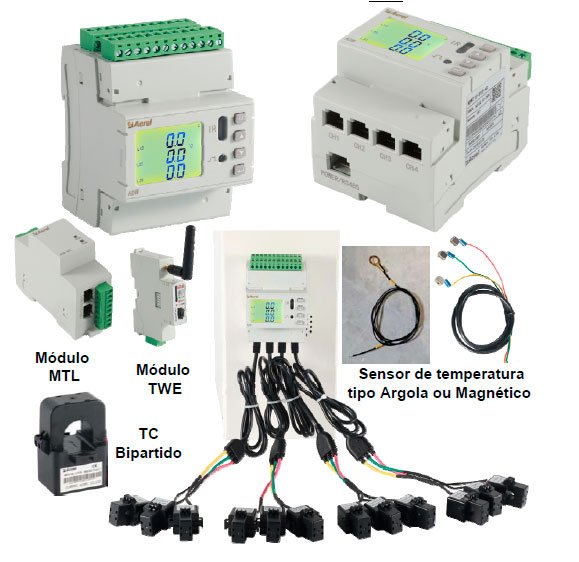 Medidor de energia wireless 4 canais mew 210